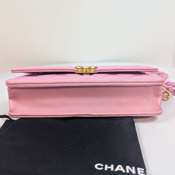 Chanel Classic Pink Wallet on Chain (WOC) Quilted Lambskin with Tonal Chain - Picture 6 of 14